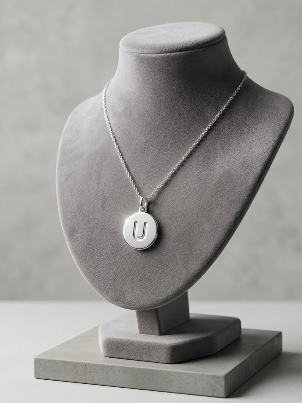 Kate Spade Monogram Necklace Silver Initial U Pendant 2034